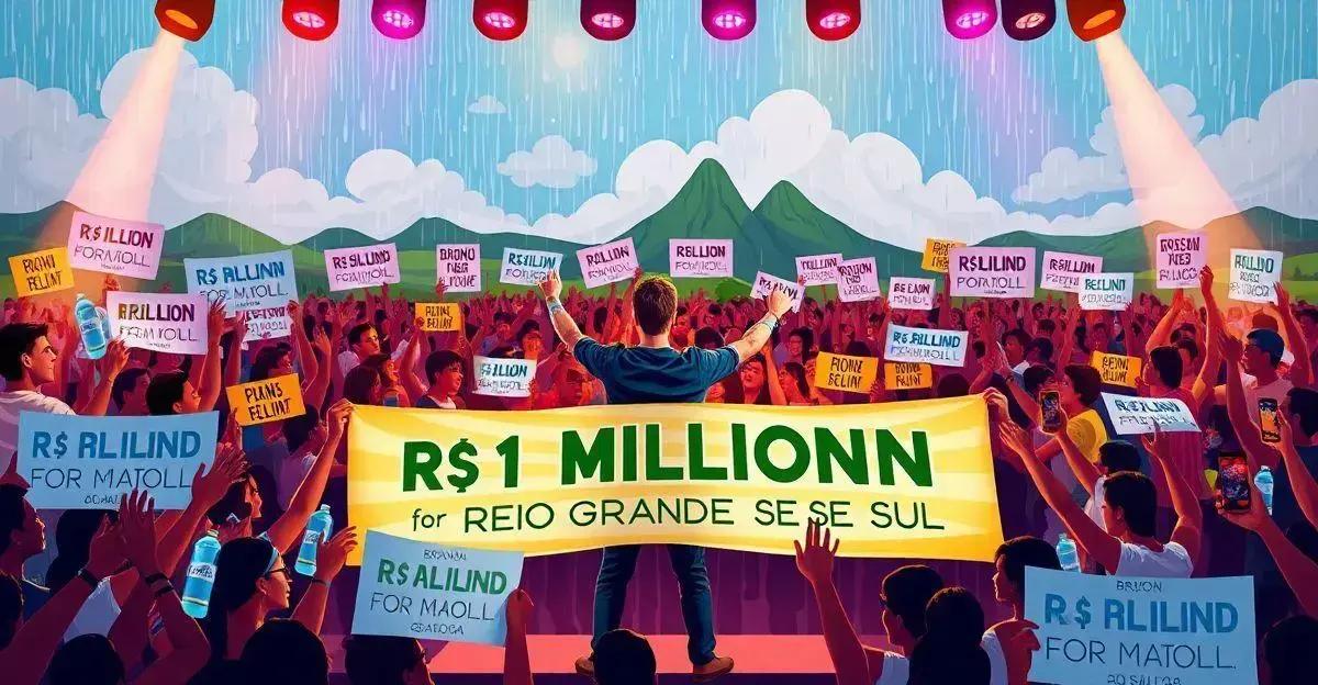 Show beneficente de Bruno Mars arrecadou R$ 1 milhão em apoio ao Rio Grande do Sul.