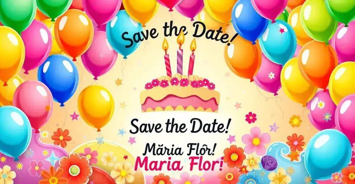 Virginia mostra o convite de aniversário de Maria Flor, que completa 2 anos em 22 de outubro.