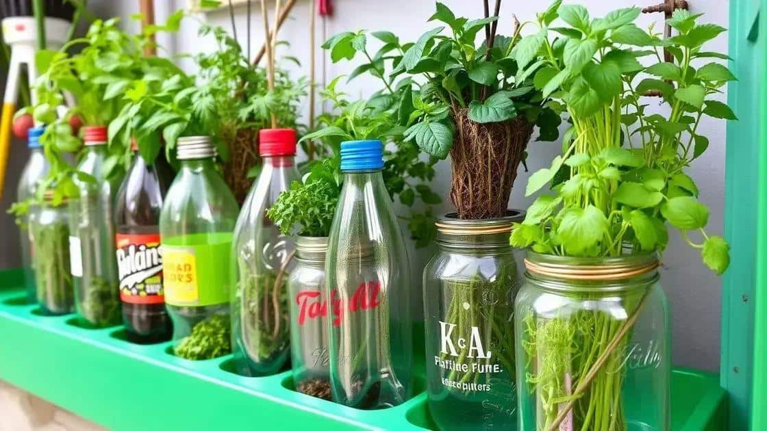 utilizando garrafas e vasos na horta