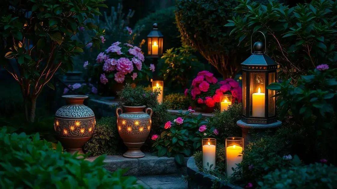 Incorporando vasos na iluminação do jardim